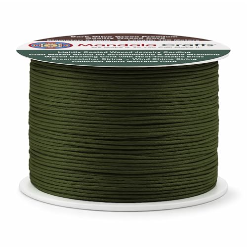 0.5mm Dark Olive Green Waxed Cord
