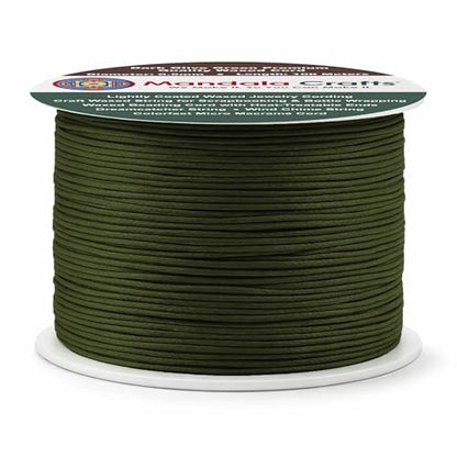 0.5mm Dark Olive Green Waxed Cord