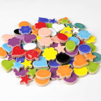 200g Ceramic Mosaic Tiles Pieces (150 Count)