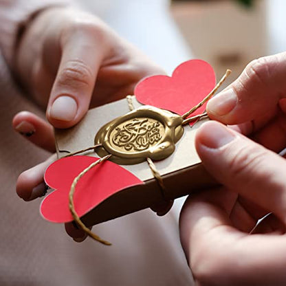 500 Pcs Octagon Sealing Wax Beads Bronze Wax Seal Beads with 4 Pcs Tea Candles and 1 Pcs Wax Melting Spoon for Crafts Letter Wine Greeting Cards Sealing (7.7603 Ounce)