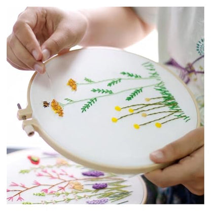 Needle Point Kits Adults Full Range of Starter Including Instructions Stamped Cloth with Pattern Hoop Color Threads and Tools Art Projects