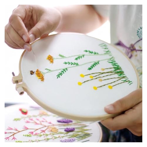 Embroidery Starter Kit Full Range of Starter Including Instructions Stamped Cloth with Pattern Hoop Color Threads and Tools Crafts for Adults