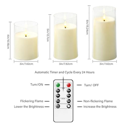Flickering Flameless Candles Battery Operated with Remote and 2 (9 Count)