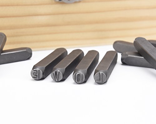 Letter and Number Stamp Set 36pcs 40Cr Alloy Steel Metal Stamp Number & Letter Punch Set in a Wooden case (36 Count)