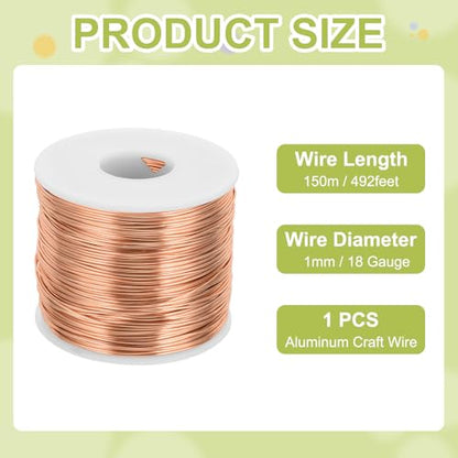 18 Gauge Anodized Aluminum Craft Wire Bendable Bonsai Training Wire 492 Feet 1mm for Sculpting Crafts Wreath Floral Beading Jewelry Making