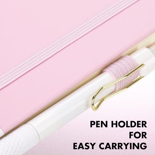 12 Set Lined Notebook Journals with Pens A5 Notebooks 100 GSM College Ruled Hardcover Notebook PU Leather Notepad with Pen Holder for Office School (60 Count)
