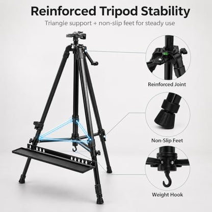 21 61 Inch Adjustable Art Easel Stand for Painting with Tray