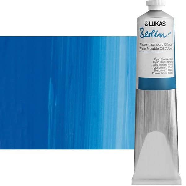 Berlin Pro Artists Water Mixable Oil Paint 200 ml Tube Primary Blue (6.7628 Fl Oz)
