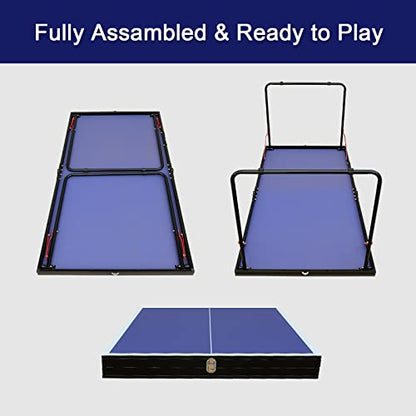 4.5FT/8FT/9FT Mid-Size Table Tennis Table (Blue, 4.5FT)