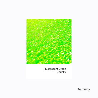 Resin Glitter Fluorescent Green 100g Chunky (3.5 Ounce)