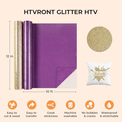 Champagne Gold Glitter HTV