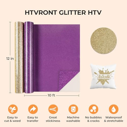 Champagne Gold Glitter HTV