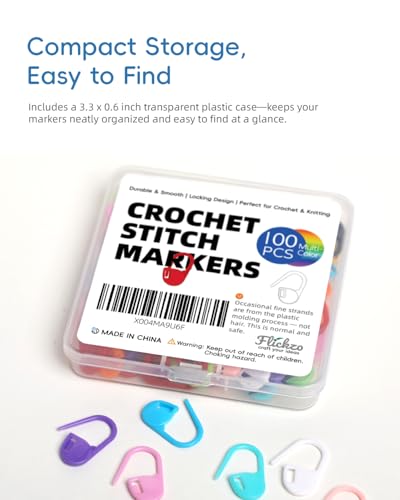100PCS Crochet Stitch Markers by Flickzo (100 Count)