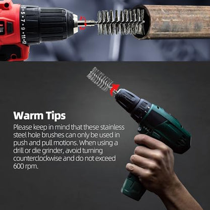7Pcs Stainless Steel Wire Bore Brush for Power Drill Cleaning 5 (7 Count)