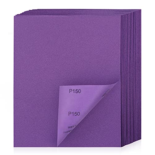 150 Grit Sanding Sheets 20 PCS 9 x 11 Inch Purple Alumina (20 count)