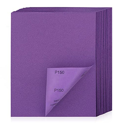 150 Grit Sanding Sheets 20 PCS 9 x 11 Inch Purple Alumina (20 count)
