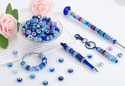Blue Mix Large Hole Beads (100 Count)
