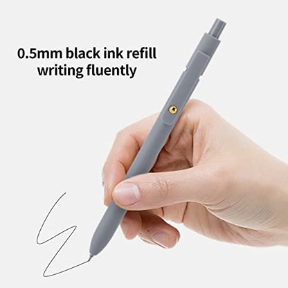 Gel Pens Set 12 Pcs 0.5mm Retractable Quick Dry Black Ink Pens (12 Count)