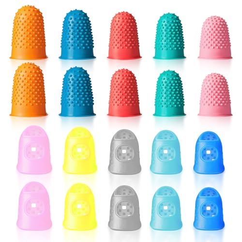 20 Pieces Rubber Finger Covers for Hand Sewing with Finger Protection (20 Count)