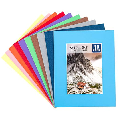 10 Pack 8x10 Mixed Colors Picture Mats