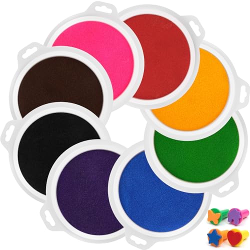 8 Colors Washable Stamp Pads & Ink Pads for Kids