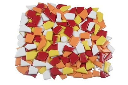Irregular Glass Mosaic Tiles Bulk 500g Glossy and Iridescent Mosaic Glass Tiles for DIY Projects and Arts and Crafts Solid Colors and Mixes (263 Count)