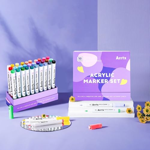 30 Colors Acrylic Paint Pens for Rock Painting