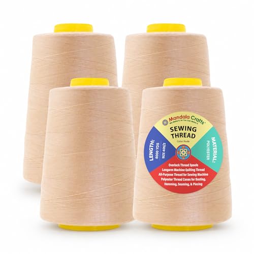 40S 2 Nude Polyester 4 Pack of Serger Threads Cones
