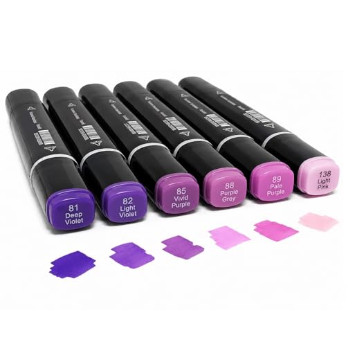6 Pack Purple Pink Alcohol Markers (6 Count)