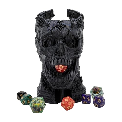 Dark Skull Dice Tower Dungeons and Dragons RPG abletop Roleplaying Game Jail D&D (7 Count)