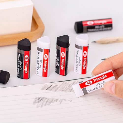 Black White Erasers 8 Pack Pencil Erasers Triangle Erasers for Kids Bulk for Students School Supplies Office Prize Gifts (8 Count)