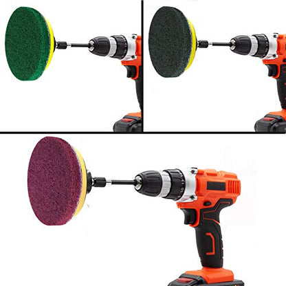 4 Inch 26 PCS Scouring Pads Drill Brush Power Scrubber Cleaning Kit