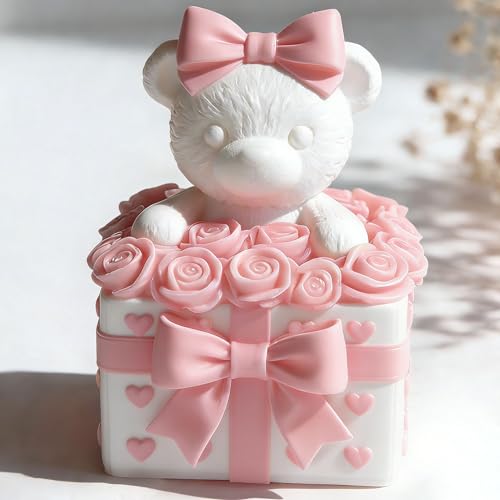Rose Bear Cylinder Candle & Resin Mold