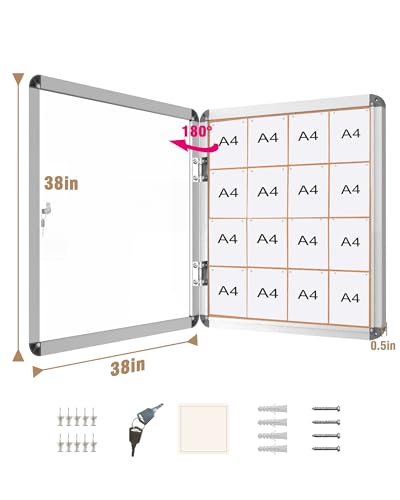 38"x38" Enclosed Bulletin Board (50 Count)