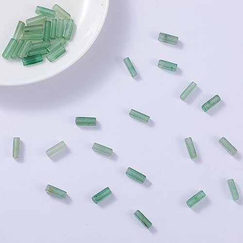 Natural Green Aventurine Rectangle Tube Beads 4x13mm 38cm (28 Count)