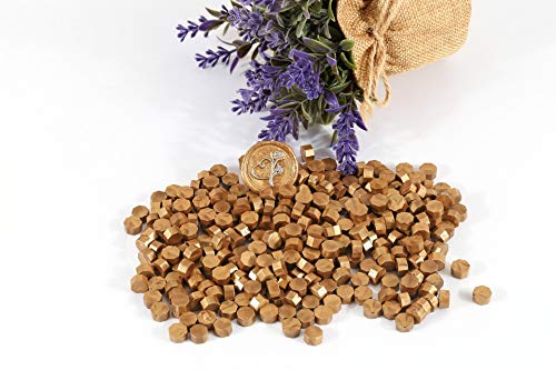 360 Pcs Metallic Antique Gold Sealing Wax Beads Set for Wax Seal Stamp with Candles and Melting Spoon (360 Count)