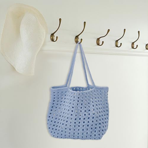 Cotton Cord Crochet Kit for Beginners Crochet Bag Making Kit DIY Crochet Shopping Bag Kit Crochet Set for Adults with Instructions Crochet Bag for Shopping Daily Use
