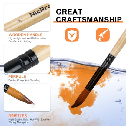 36pcs Paint Brush Set for Acrylic Painting (36 Count)