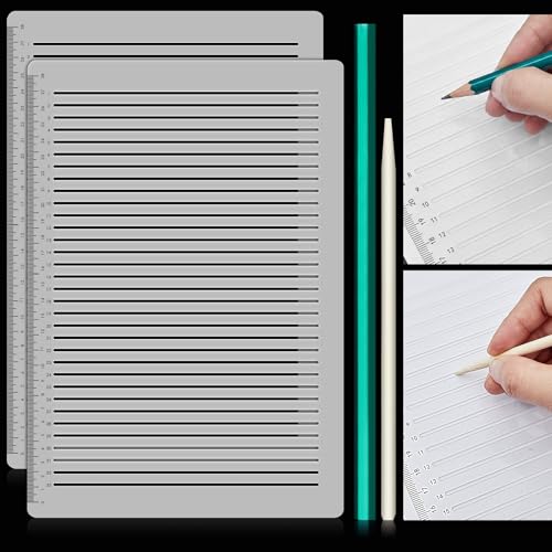 2 Pack Straight Line Stencil for Journaling Writing (4 Count)