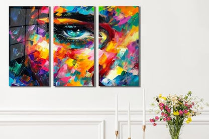 Women Eye Glass Wall Art Oil Painting for Living Room