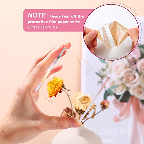 4 Pcs Acrylic Display Block Clear Cube 3 x 3 x 1 Inch