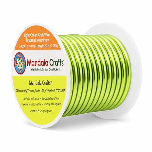 8 Gauge Light Green Anodized Aluminum Craft Wire