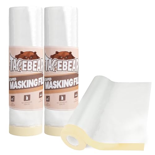Pre Taped Masking Film 9feet x 90feet Plastic Cover for Painting
