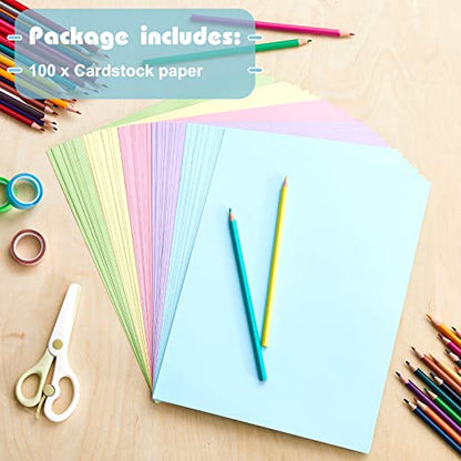 100 Sheets 5 Shades Cardstock Paper (100 Count)
