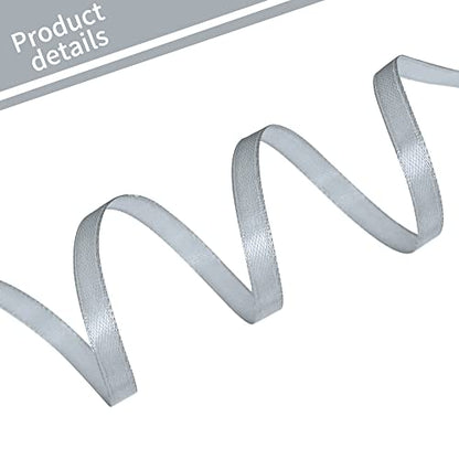 100 Yards 1 4 Inch Silver Satin Ribbon Thin Gift Wrapping Ribbon (300 Foot)