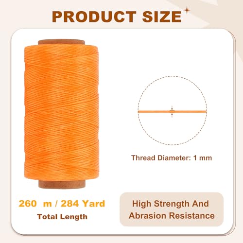 284 Yard Flat Waxed Thread 150D 1mm Leather Sewing Cord for Repairing Shoes Bags Wallets Jewelry Making DIY Leather Craft