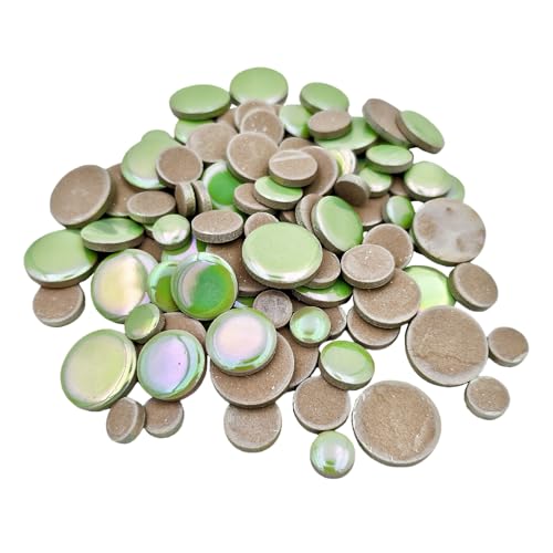200g Iridescent Round Mosaic Tiles for Crafts Bulk