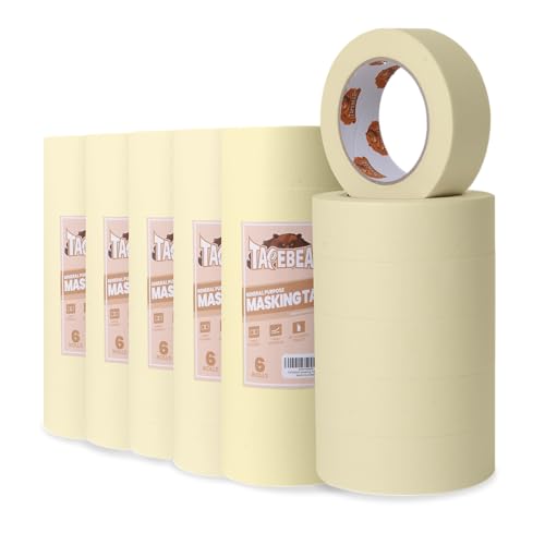 General Purpose Masking Tape Beige White 1.88" x 60Yards x 36Rolls (36 Count)