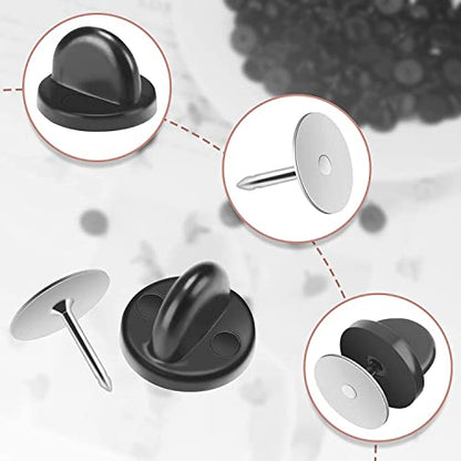 240 Pairs Rubber Blank Pin Backs Butterfly Clutch Backings Holder