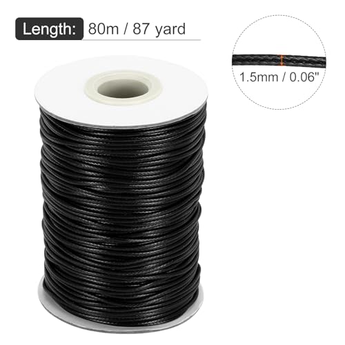 Waxed Cord 1.5mm Waxed Thread 87 Yard Wax String Leather Cord for Bracelet Making